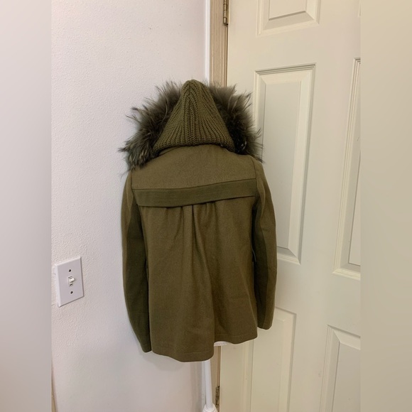 Eachway Sports Women's Jacket Faux Fur Outer Shell Hooded Brown Green Size M - Picture 5 of 15